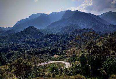 Scenic view of mountains against sky