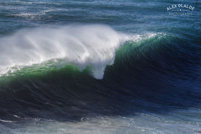 High angle view of sea waves