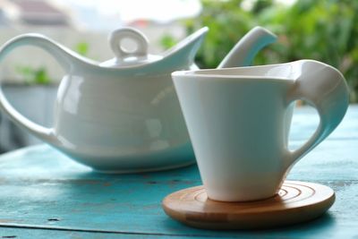 Close-up of coffee on table