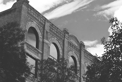 Low angle view of old building against sky