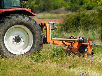 Tractor on field