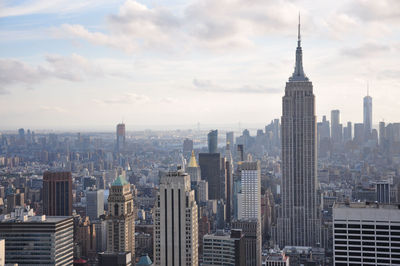 Bird's eye view of the empire state building and skyline of new york