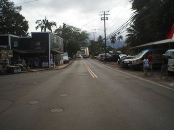 Cars on road in city