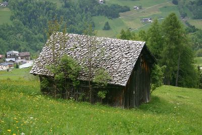 Built structure on grassy field