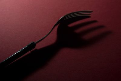 Close-up of red camera