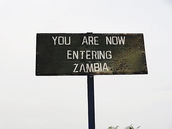 Low angle view of information sign