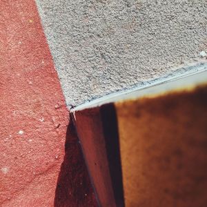 High angle view of shadow on wall