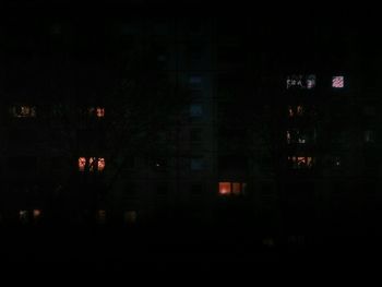 View of illuminated buildings at night