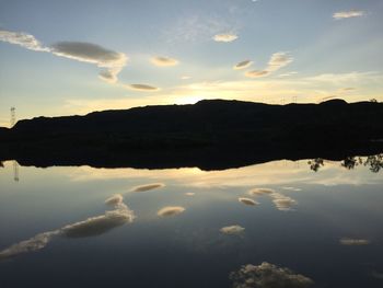 Sunset over calm lake