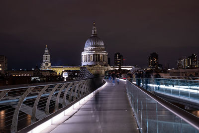 St paul's cathedral and millennium bridge over the river thames in london