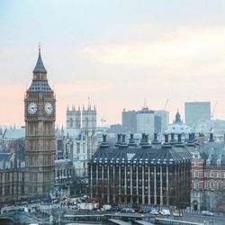 View of buildings in london at sunset