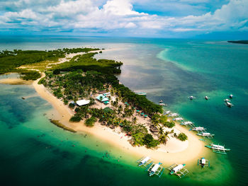 High angle view of beach against sky