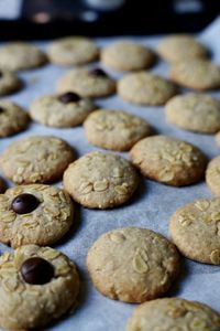 Freshly baked oatmeal cookies 