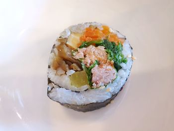 Close-up of sushi served in plate