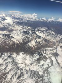 Scenic view of mountains against cloudy sky