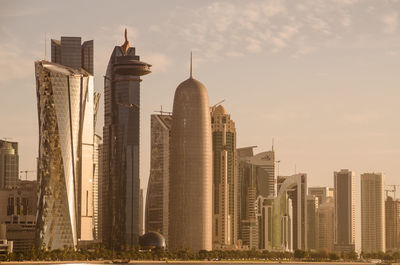 Doha skyline in the evening, qatar 