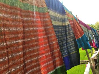 Clothes drying on clothesline