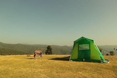 People in tent