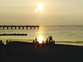 Scenic view of sunset over sea