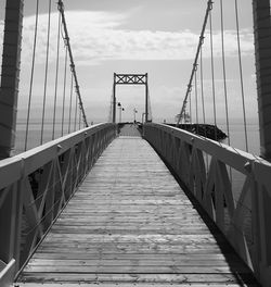 View of suspension bridge against sky