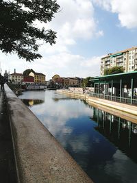 Canal passing through city