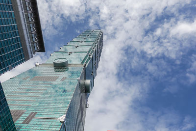 Low angle view of modern building against sky