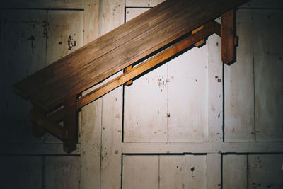 Close-up of wooden door of house