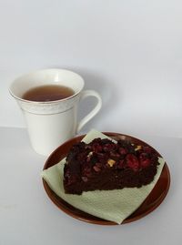 Close-up of dessert served in plate