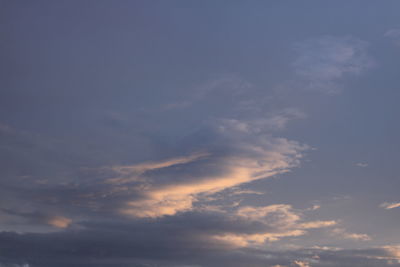 Low angle view of clouds in sky