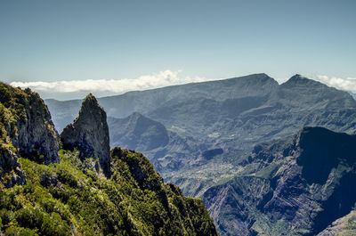 Scenic view of mountains against sky