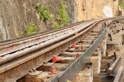 High angle view of railroad tracks