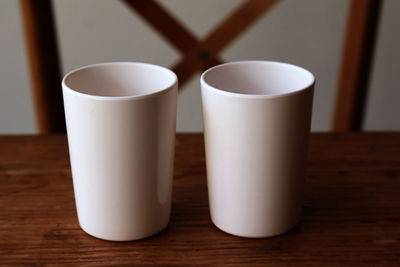 Close-up of coffee cup on table