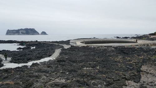 Scenic view of beach against sky