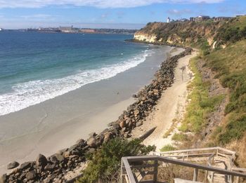 Scenic view of beach against sky