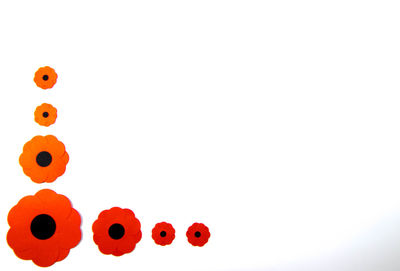 Close-up of toys against white background