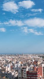 High angle view of cityscape against sky