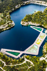High angle view of sea