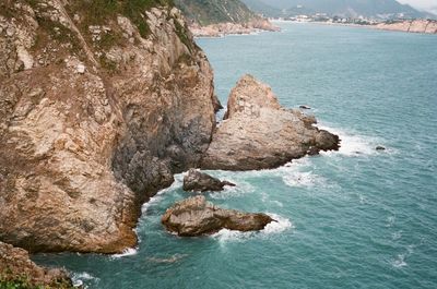 Rock formation on sea shore