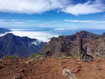 Scenic view of mountain against sky