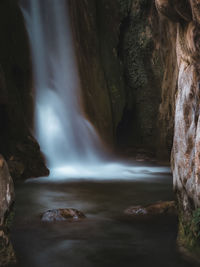 Scenic view of waterfall