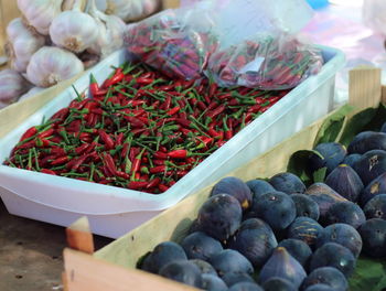 Food for sale at market stall