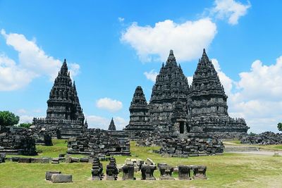 View of temple against cloudy sky