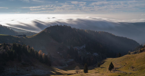 Scenic view of mountains against sky