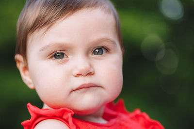 Close-up portrait of cute boy