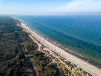 High angle view of sea against sky
