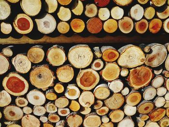 Full frame shot of logs