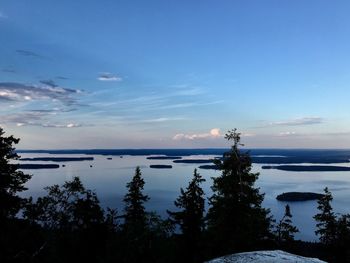 Scenic view of sea against sky at sunset