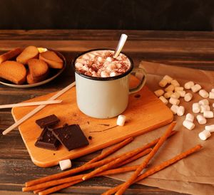 Close-up of food on table