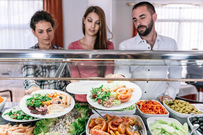 Group of people in restaurant