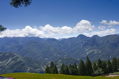 Scenic view of mountains against sky